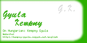 gyula kempny business card